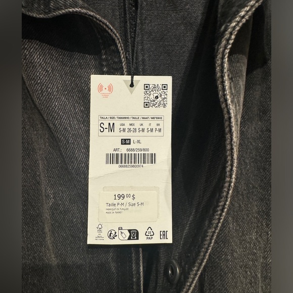 New! Zara Denim Oversized Trench Coat - Picture 5 of 5